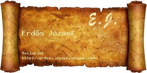 Erdős József névjegykártya